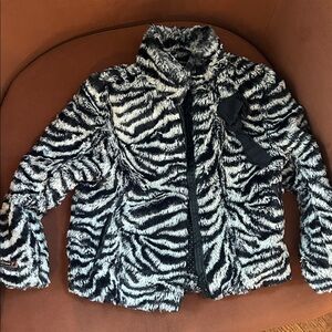 Catimini Black and White Zebra Print Puffer Jacket